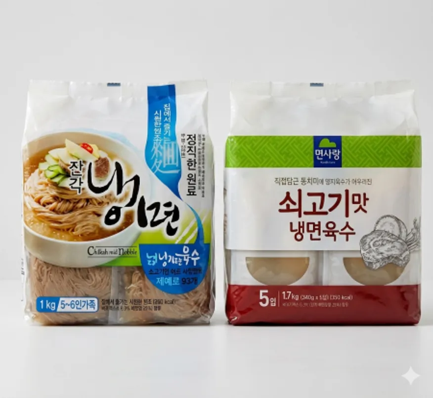 칠갑 냉면사리1kg 1개+쇠고기맛 냉면육수 340g 5개 이미지