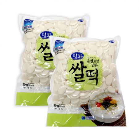 평화 순쌀로만든쌀떡 3kg 5개 1박스 떡국떡 이미지