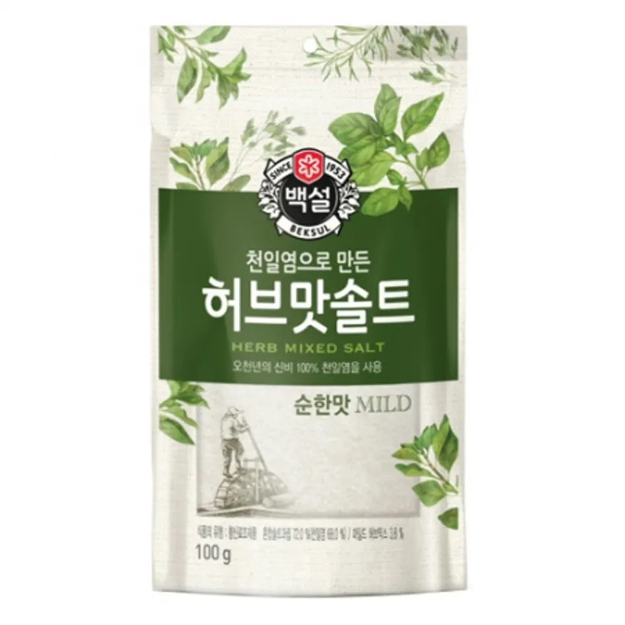 백설 천일염으로만든 허브맛솔트순한맛100g 이미지