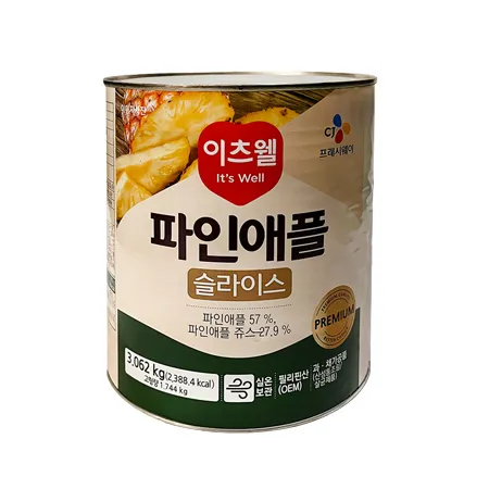 이츠웰 파인애플캔(슬라이스) 3kg / 파인애플 통조림 이미지