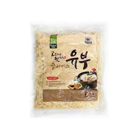 우천 슬라이스유부1kg / 유부채,토핑용 냉동