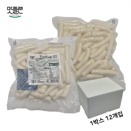 [밀키트용] 맛플랜 비비푸드 쌀떡 진공 떡볶이떡 (5cm 소) 320g X 12개