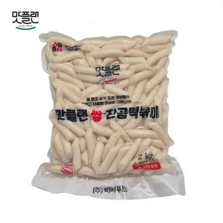 [낱개] 맛플랜 비비푸드 쌀떡 진공 떡볶이떡 (소 5cm) 2kg