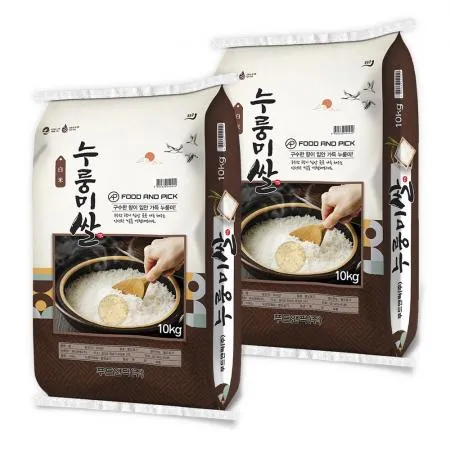 푸드앤픽 누룽미쌀 20kg(10kg 2개) 특등급 백미 향미