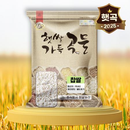 햇쌀농산 2025년 햅쌀 국산 맛있는 찹쌀 10kg(5kg+5kg) 대용량